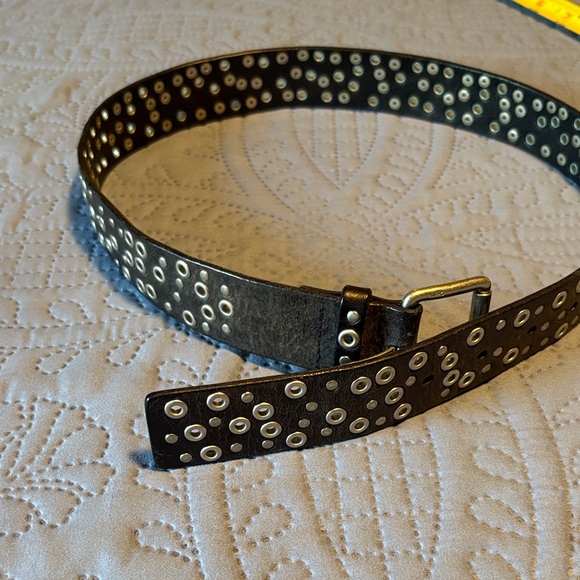 DKNY Blackish Brown Grommet Belt - Picture 3 of 7